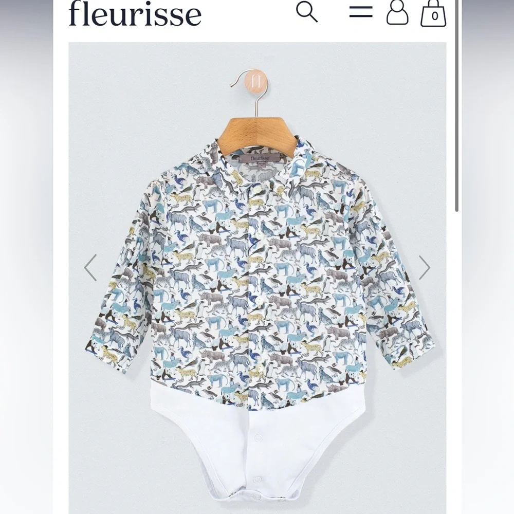 Animal Liberty print onesie shirt, sz 3y - Picture 4 of 5